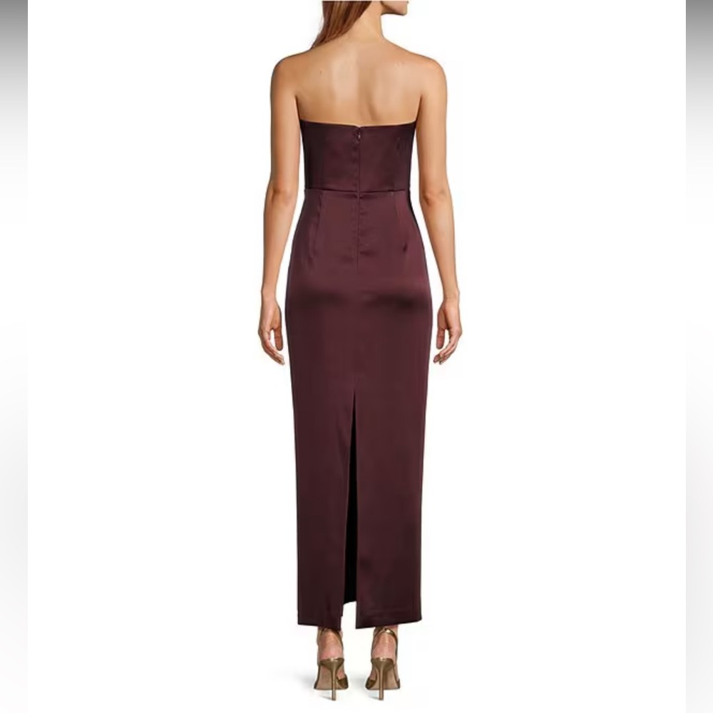 Antonio Melani Melody Satin Cowl Neck Strapless Sheath Dress